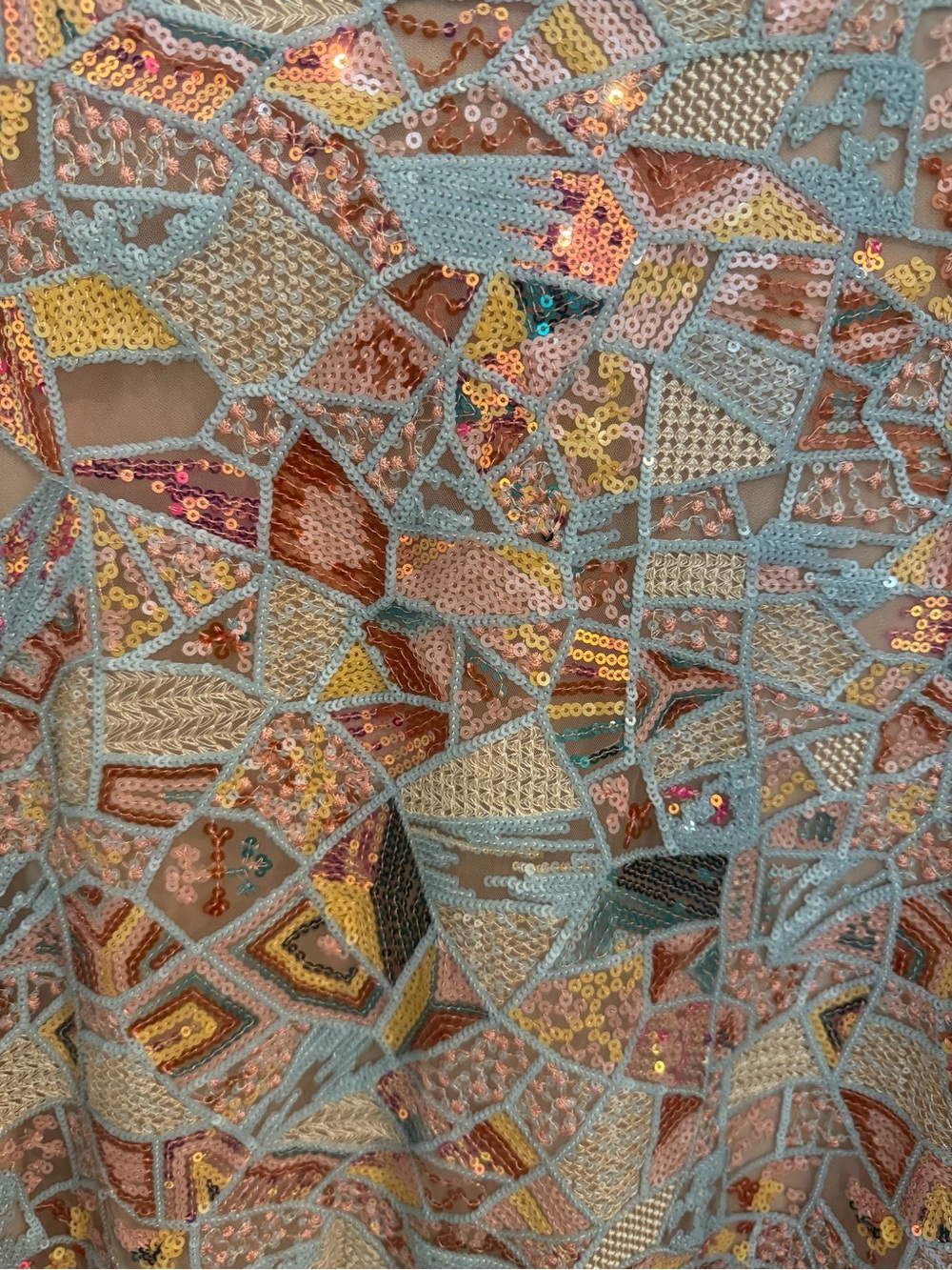 Eva Franco Loretta Mosaic Sequin Short Sleeve Top (Anthropologie) - Picture 3 of 8